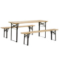 Outsunny 6' Portable Picnic Table And Bench Set, Outdoor Wooden Folding Camping Dining Table Set For Patio Garden Outdoor Activities