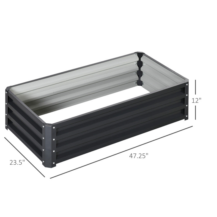 Outsunny Raised Garden Bed, 4' X 2' X 1' Galvanized Planter Box Raised Bed For Vegetables, Flowers, Plants And Herbs, Gray