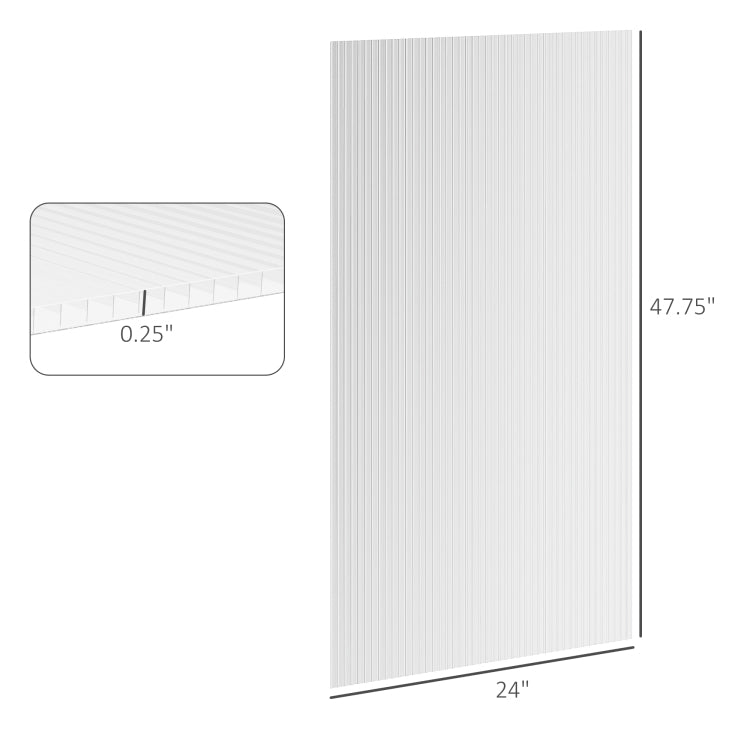 Outsunny 14 Piece Pack Of Polycarbonate Greenhouse Panels, 4' X 2' X 0.16" Twin Wall Polycarbonate Panels, Waterproof And Uv Protected Plastic Sheets, Clear