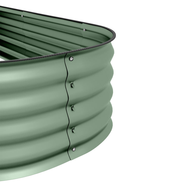 Outsunny 4.9' X 2' X 1' Galvanized Raised Garden Bed Kit, Outdoor Metal Elevated Planter Box With Safety Edging, Easy Diy Stock Tank For Growing Flowers, Herbs & Vegetables, Green