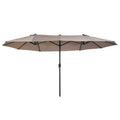 Outsunny Extra Large 15Ft Patio Umbrella, Double Sided Outdoor Umbrella With Crank Handle And Air Vents For Backyard, Deck, Pool, Market, Tan