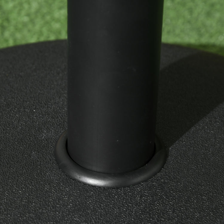 Outsunny 20" 55 Lbs Round Cement Umbrella Base Stand Market Parasol Holder With Tightening Knob & Easy Setup, For 1.3", 1.5", 1.9" Pole, For Lawn, Deck, Backyard, Garden, Black