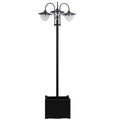 Outsunny 74.5" 3 Head Solar Lamp Post Street Light With Planter, Automatic On, 6 Hour Max Outdoor Ready Led Lighting, Black