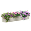 Outsunny 6.4' X 2' X 1' Galvanized Raised Garden Bed Kit, Outdoor Metal Elevated Planter Box With Safety Edging, Easy Diy Stock Tank For Growing Flowers, Herbs & Vegetables, Cream