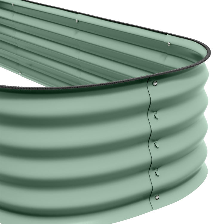 Outsunny 6.4' X 2' X 1' Galvanized Raised Garden Bed Kit, Outdoor Metal Elevated Planter Box With Safety Edging, Easy Diy Stock Tank For Growing Flowers, Herbs & Vegetables, Green