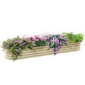 Outsunny 7.9' X 2' X 1' Galvanized Raised Garden Bed Kit, Outdoor Metal Elevated Planter Box With Safety Edging, Easy Diy Stock Tank For Growing Flowers, Herbs & Vegetables, Cream