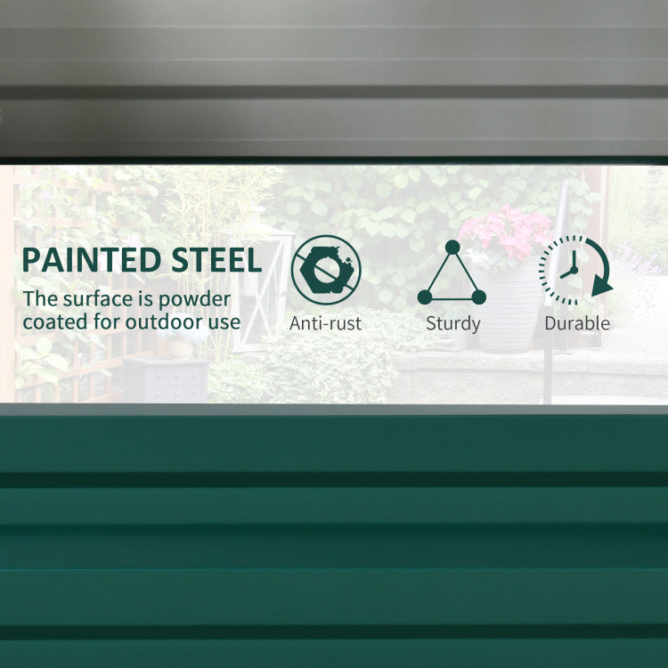 Outsunny Raised Garden Bed, 4' X 2' X 1' Galvanized Planter Box Raised Bed For Vegetables, Flowers, Plants And Herbs, Green