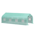 Outsunny 20' X 10' X 7' Outdoor Walk In Greenhouse, Tunnel Green House With Roll Up Windows, Zippered Door, Pe Cover, Heavy Duty Steel Frame, Green