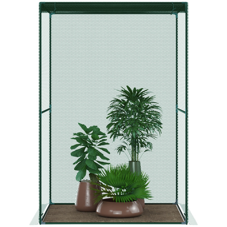 Outsunny 4' X 4' Crop Cage, Plant Protection Tent With Zippered Doors For Vegetable Garden, Backyard, Green