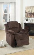 Motion Recliner Chair 1Pc Rocker Recliner Couch Living Room Furniture Chocolate Padded Suede Metal Reclining