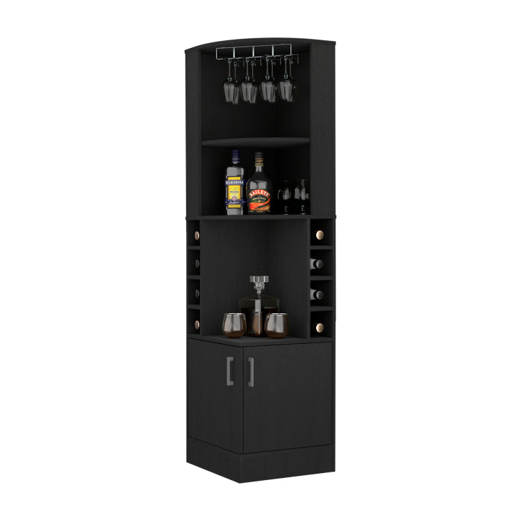 8 Bottle 2 Shelf Bar Cabinet Wenge