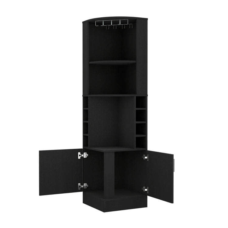 8 Bottle 2 Shelf Bar Cabinet Wenge