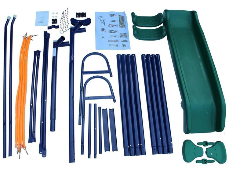 3 In 1 Swing Set With Belt Swing, Slide, Glider For Backyard