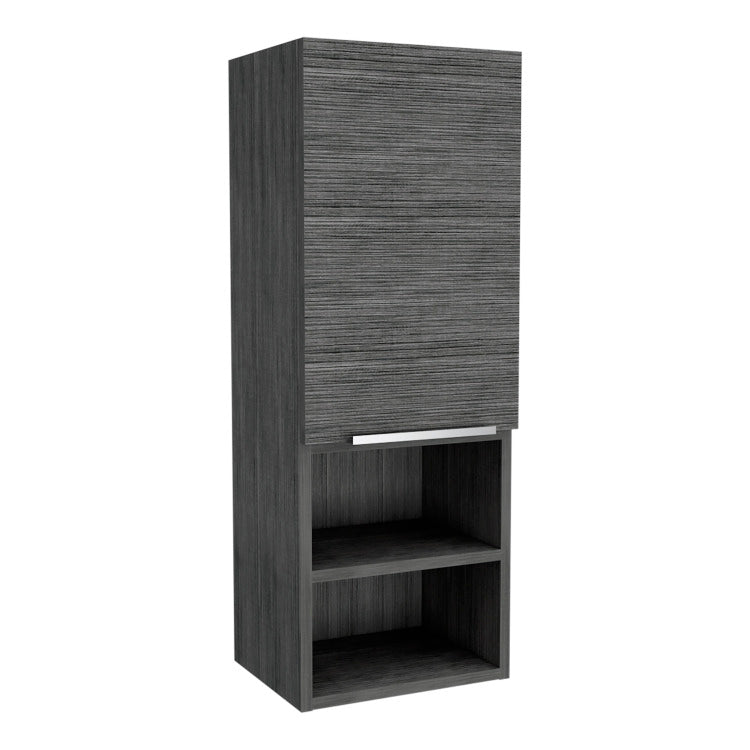 Medicine Single Door Cabinet 32" H, Two External Shelves, Two Interior Shelves, Smokey Oak
