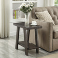 Athens Contemporary Wood Shelf Side Table In Weathered Espresso