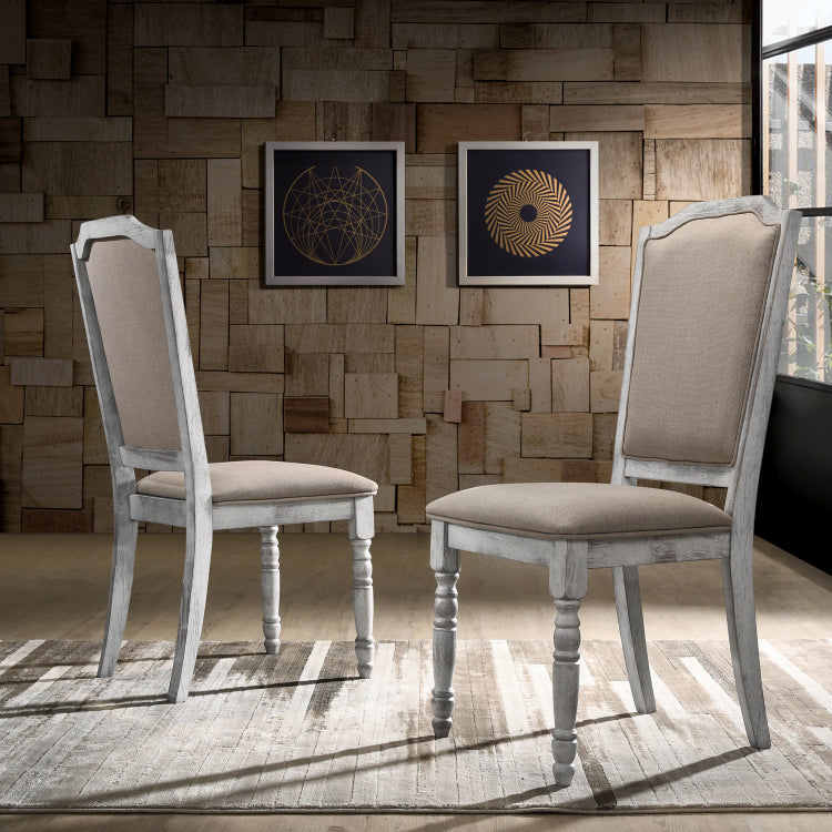 Iris Turned Leg Wood Dining Chair Set Of 2