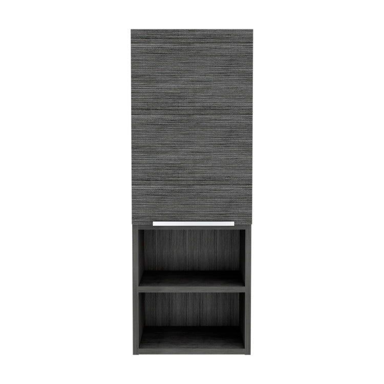 Medicine Single Door Cabinet 32" H, Two External Shelves, Two Interior Shelves, Smokey Oak