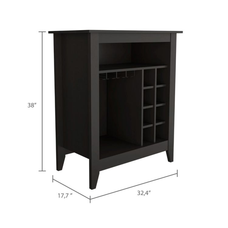 Mojito Bar Cabinet, One Open Drawer, One Open Shelf, Black