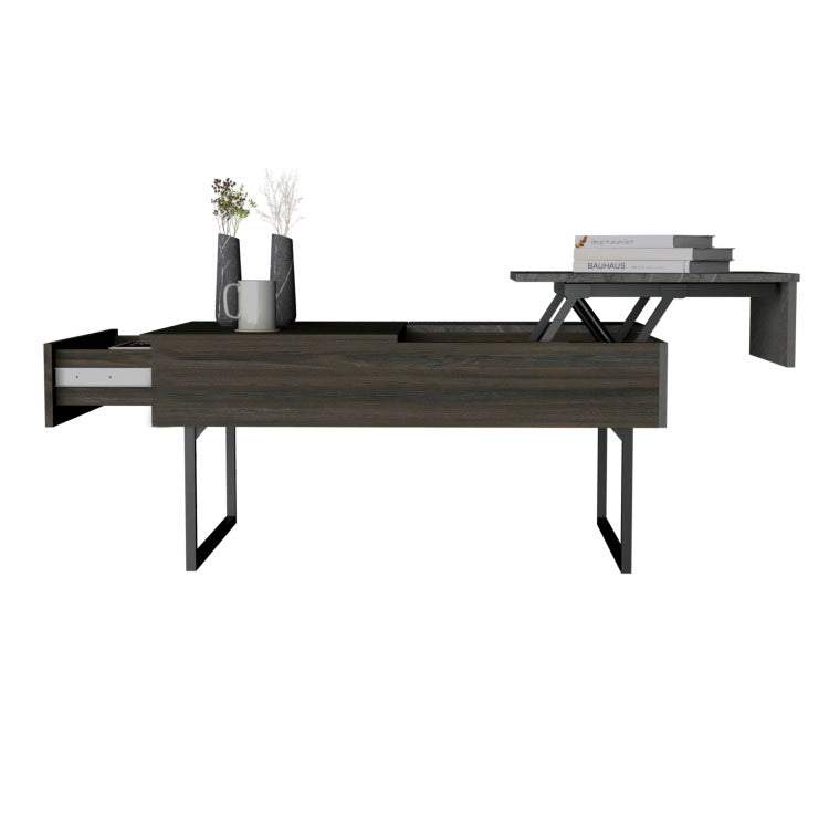 Beyond Lift Top Coffee, Two Legs, One Drawer Espresso Onyx