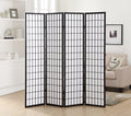4 Panel Oriental Shoji Screen Room Divider, Black