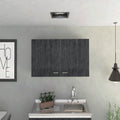 Wall Cabinet 19"H, Two Doors, Two Internal Shelves, White Smoked Oak