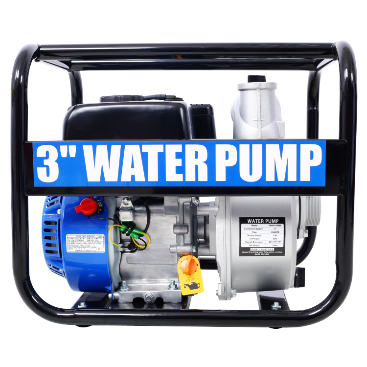 Semi Trash Pump 3 Inch, 209Cc 7Hp 4 Stroke Ohv Engine, Gas Powered Semi Trash Water Pump 50 Ft Discharge Hose, 12 Ft Suction Hose With Complete Fittings,Epa Compliant