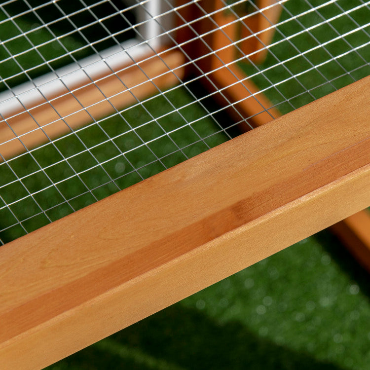 Pawhut 55" Wooden Chicken Coop Add On Expansion, Mini Chicken Coop Outdoor Chicken Run Hen House With Combinable Design