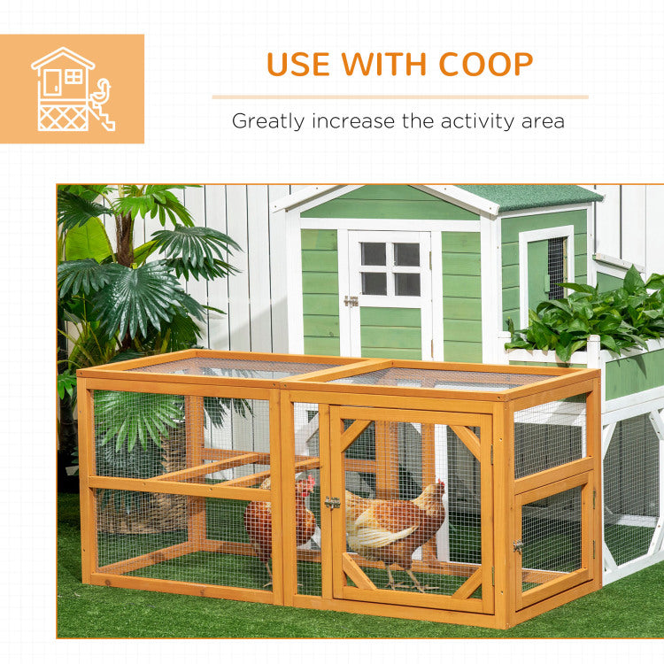 Pawhut 55" Wooden Chicken Coop Add On Expansion, Mini Chicken Coop Outdoor Chicken Run Hen House With Combinable Design