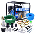 Semi Trash Pump 3 Inch, 209Cc 7Hp 4 Stroke Ohv Engine, Gas Powered Semi Trash Water Pump 50 Ft Discharge Hose, 12 Ft Suction Hose With Complete Fittings,Epa Compliant