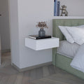 Floating Nightstand 5"H, Modern Wall Mounted Bedside Shelf With Drawer, White