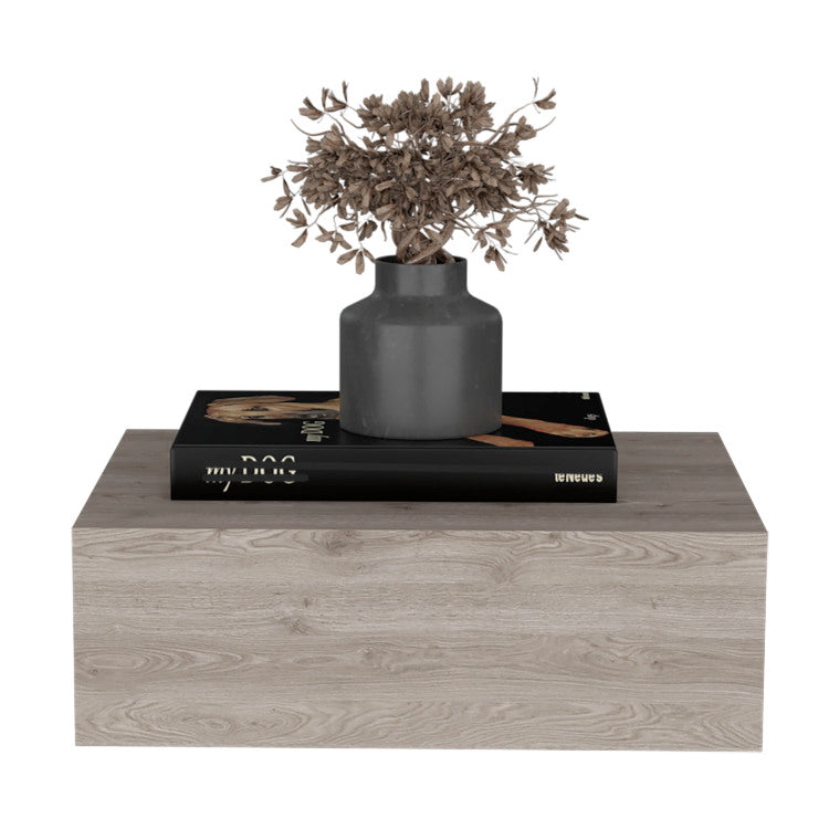 Floating Nightstand 5"H, Modern Wall Mounted Bedside Shelf With Drawer, Light Gray