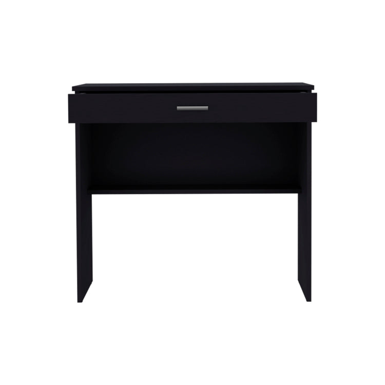 Montana Storage Desk, Spacious Stylish With Drawer And Shelf, Black