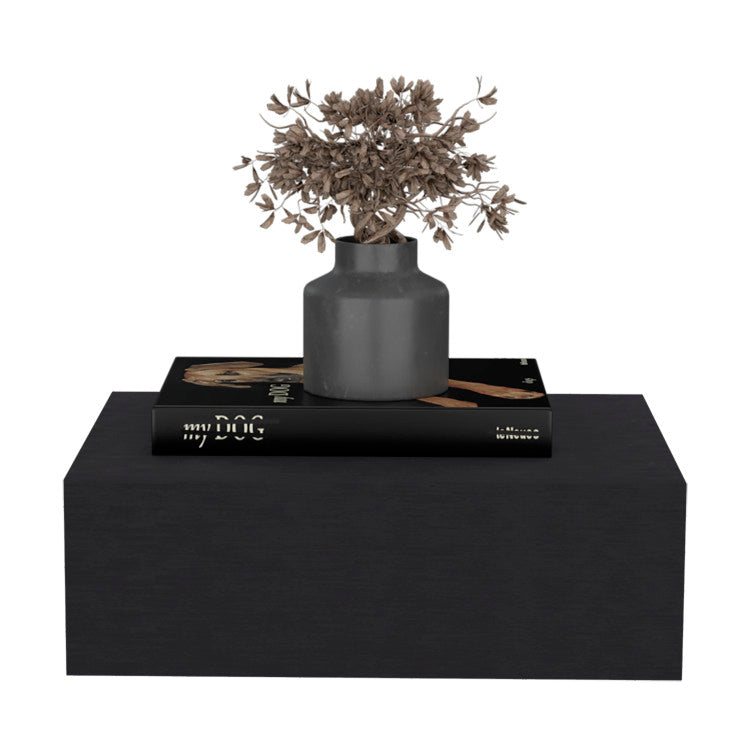 Floating Nightstand 5"H, Modern Wall Mounted Bedside Shelf With Drawer, Black