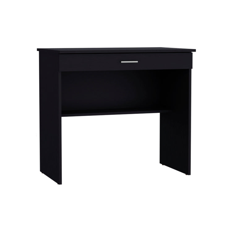 Montana Storage Desk, Spacious Stylish With Drawer And Shelf, Black