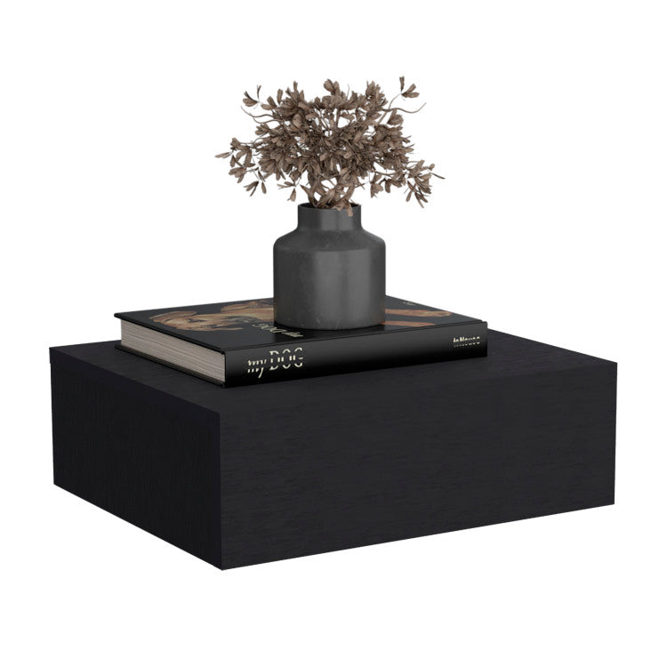 Floating Nightstand 5"H, Modern Wall Mounted Bedside Shelf With Drawer, Black