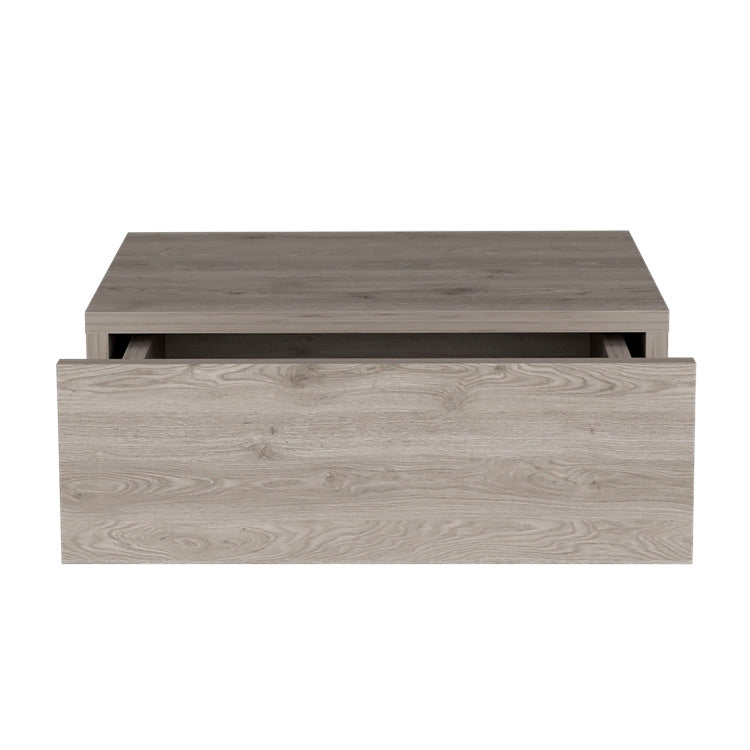 Floating Nightstand 5"H, Modern Wall Mounted Bedside Shelf With Drawer, Light Gray