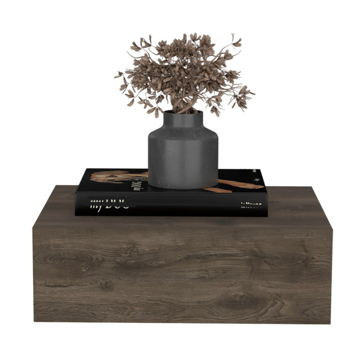 Floating Nightstand 5"H, Modern Wall Mounted Bedside Shelf With Drawer, Dark Brown