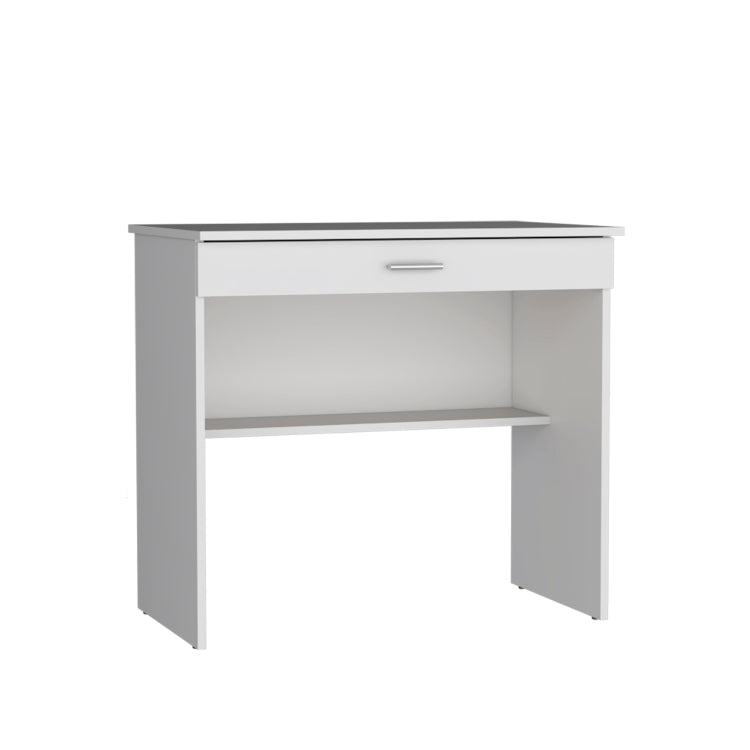 Montana Storage Desk, Spacious Stylish With Drawer And Shelf, White