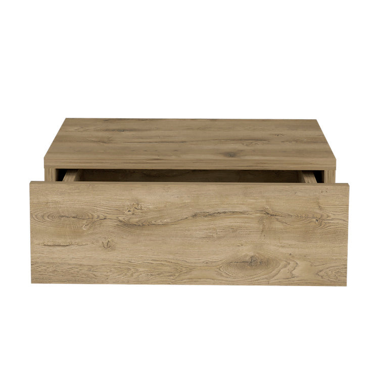 Floating Nightstand 5"H, Modern Wall Mounted Bedside Shelf With Drawer, Macadamia