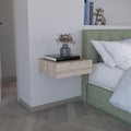 Floating Nightstand 5"H, Modern Wall Mounted Bedside Shelf With Drawer, Light Gray