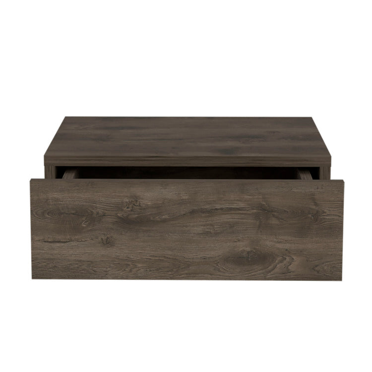 Floating Nightstand 5"H, Modern Wall Mounted Bedside Shelf With Drawer, Dark Brown