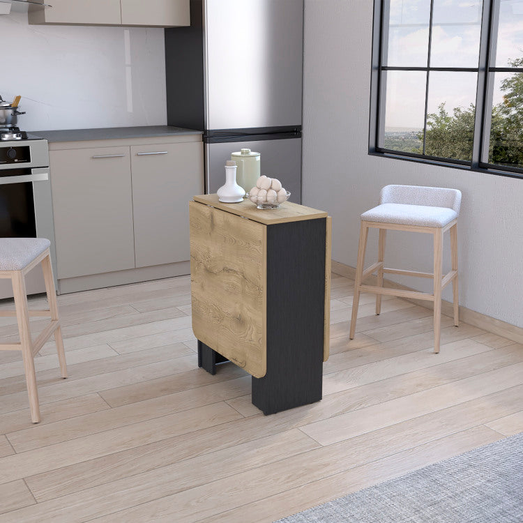 Folding Table With Expandable Design In 3 Forms, Black Macadamia