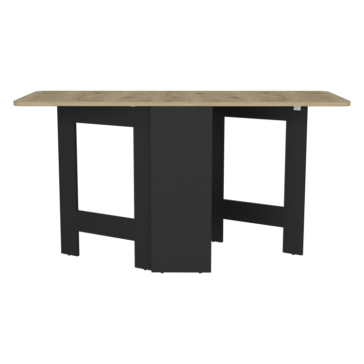 Folding Table With Expandable Design In 3 Forms, Black Macadamia