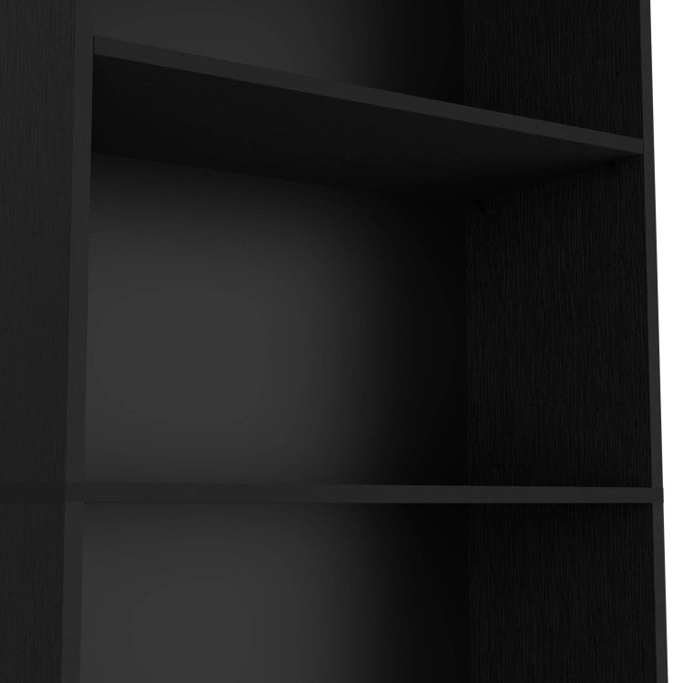 Vinton 4 Tier Bookcase With Modern Storage For Books And Decor, Black