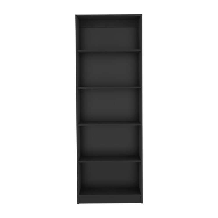 Vinton 4 Tier Bookcase With Modern Storage For Books And Decor, Black