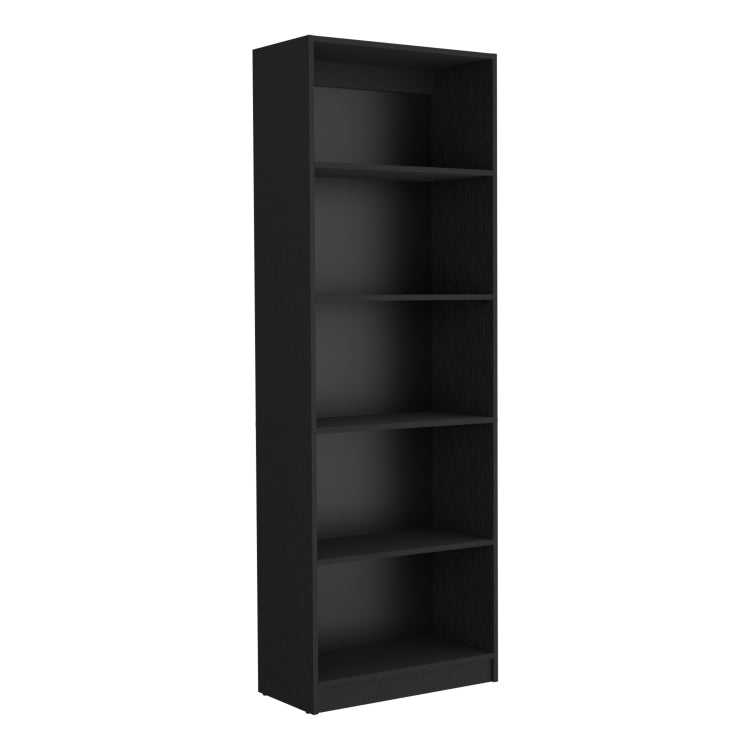 Vinton 4 Tier Bookcase With Modern Storage For Books And Decor, Black