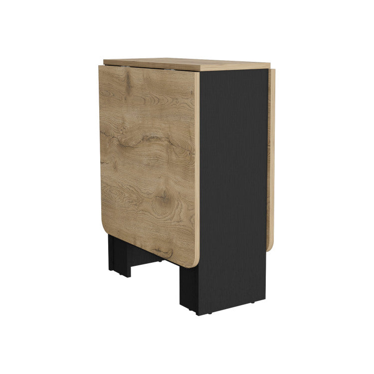 Folding Table With Expandable Design In 3 Forms, Black Macadamia