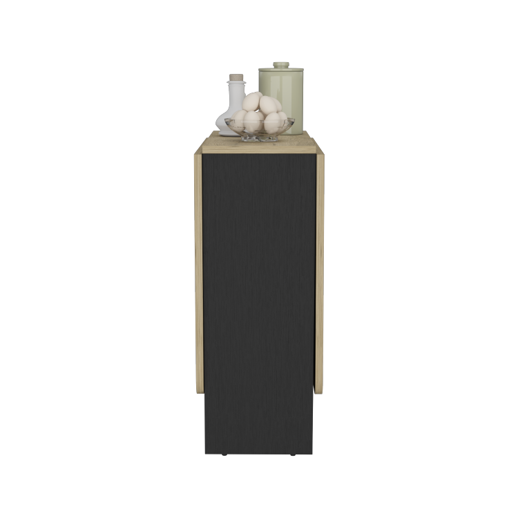 Folding Table With Expandable Design In 3 Forms, Black Macadamia