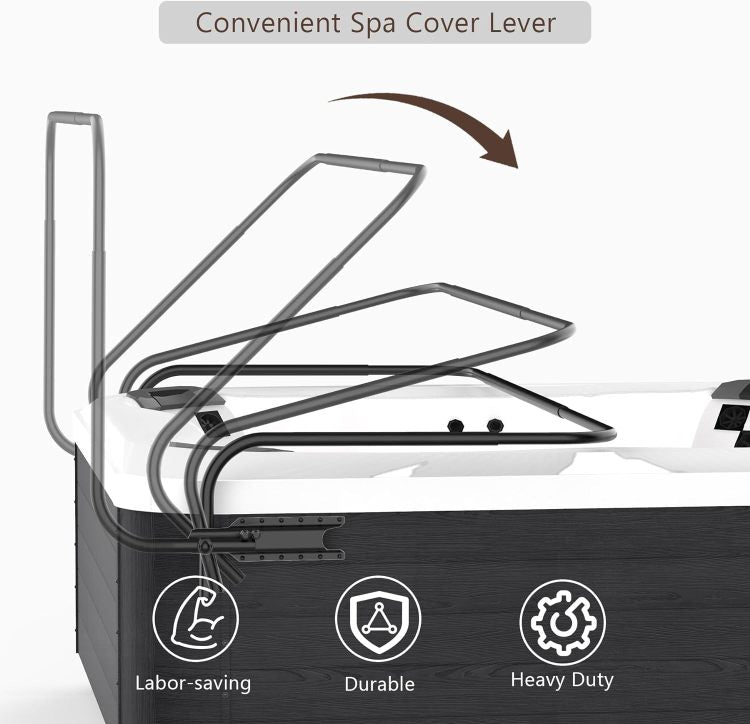 Hot Tub Cover Lift, Universal Spa Cover Lifts Side Mounted Cover Lifter With Adjustable Height Aluminum Reinforced Brackets Spa Cover Lever Lift Fits Most Spas & Hot Tubs