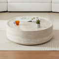 31.49'' Faux Mars Pattern Coffee Tables For Living Room Round Tea Table For Living Room, No Need Assembly